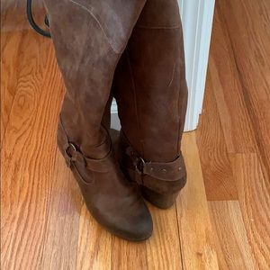 Brown high boots